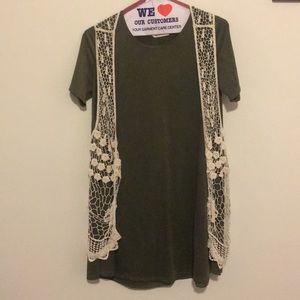 Swing dress and lace vest